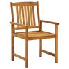 vidaXL Patio Chair Set of 4 Brown Solid Acacia wood Medium Durable