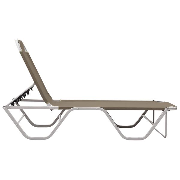 vidaXL Sun Lounger Taupe Aluminum Standard Adjustable Armrests