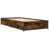 vidaXL Bed Frame Smoked Oak Engineered Wood, Metal Small Single Durable