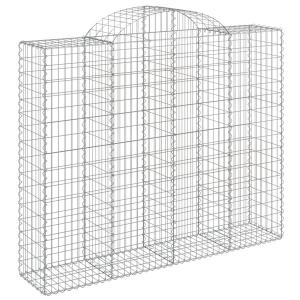 vidaXL Gabion Basket Set of 8 Silver Galvanized Iron Large