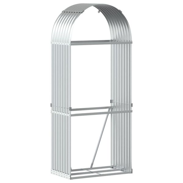vidaXL Log Holder Silver 31.5"x17.7"x74.8" Galvanized Steel