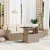 vidaXL Garden Sofa Set Beige PE Rattan Medium UV-Resistant Materials