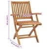 vidaXL Folding Patio Chairs with Cushions 8 pcs Solid Teak Wood
