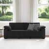 vidaXL 3-seater Sofa Black Velvet (100% polyester), Plywood, Steel, Plastic