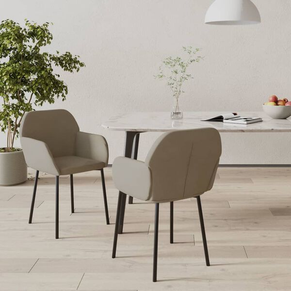 vidaXL Dining Chair Set of 2 Light Grey
