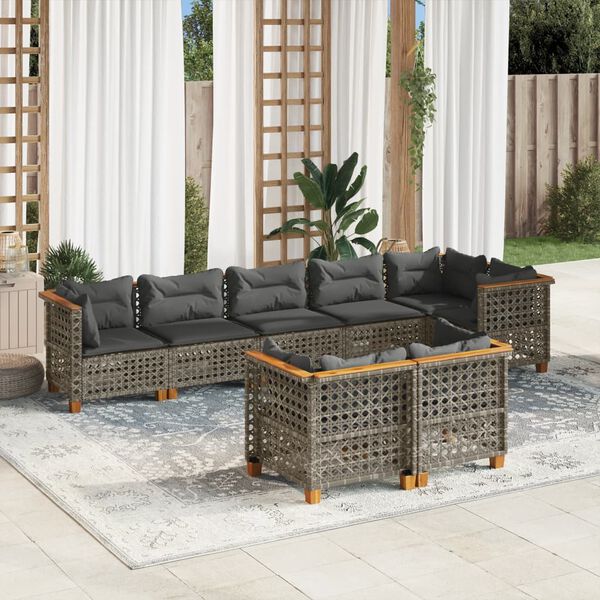 vidaXL Garden Sofa Set Grey