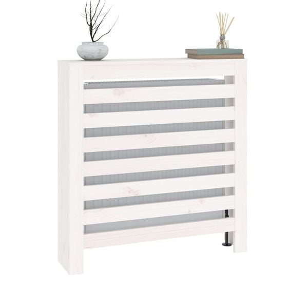 vidaXL Radiator Cover White 31.3x7.5x33.1" Solid Wood Pine