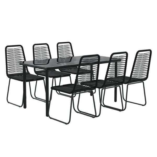 vidaXL Garden Dining Set Black