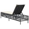 vidaXL Sun Lounger Black, Cream White
