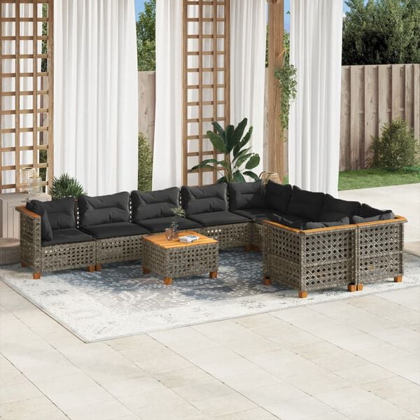 vidaXL Garden Sofa Set Grey