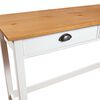 vidaXL Console Table White and Natural Solid Pine Wood Compact Storage