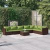 vidaXL Garden Lounge Set Brown, Green