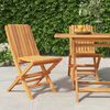 vidaXL Folding Garden Chair Set of 2 Teak Solid Teak Wood Medium