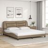 vidaXL Bed Frame Cappuccino Faux leather, metal, solid pine wood, plywood