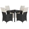 vidaXL Garden Dining Set Black and Cream White
