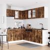 vidaXL Kitchen Cabinet Set Smoked Oak Engineered Wood, Glass Medium