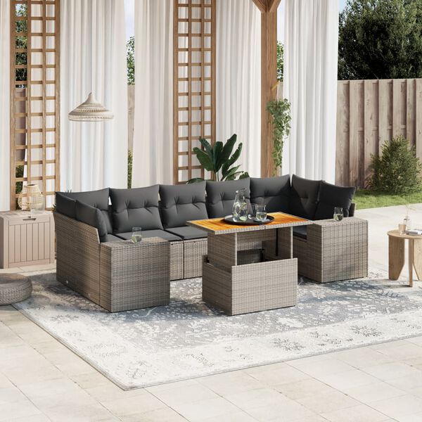 vidaXL Garden Sofa Set Grey