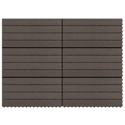 vidaXL Decking Tiles 6 pcs WPC 23.6"x11.8" 11.6 ft² Dark Brown