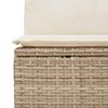 vidaXL Reclining Patio Bench Beige PE Rattan, powder-coated steel, polyester