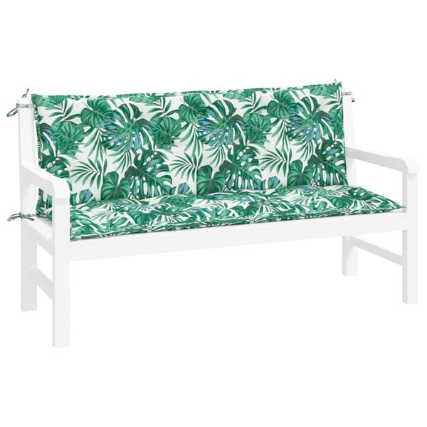 vidaXL Garden Bench Cushion Set of 2 Leaf pattern Oxford fabric