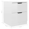 vidaXL Bedside Cabinet Set of 2 High gloss white Engineered wood