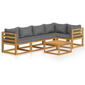 vidaXL Garden Lounge Set Dark Grey Solid Acacia wood Large Modular