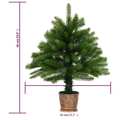 vidaXL Artificial Pre-lit Christmas Tree 25.6" Green