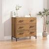 vidaXL Chest Of Drawers Natural Pine Solid pinewood, engineered wood, metal