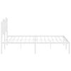 vidaXL Bed Frame White Steel 72 x 84 in Bed Frame Rectangular Modern