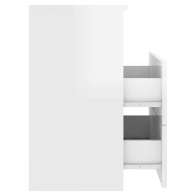 vidaXL Side Cabinets 2 pcs High Gloss White 19.7"x12.6"x23.6"