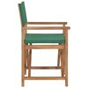 vidaXL Director's Chair Set of 2 Green Teak Wood, Fabric Foldable