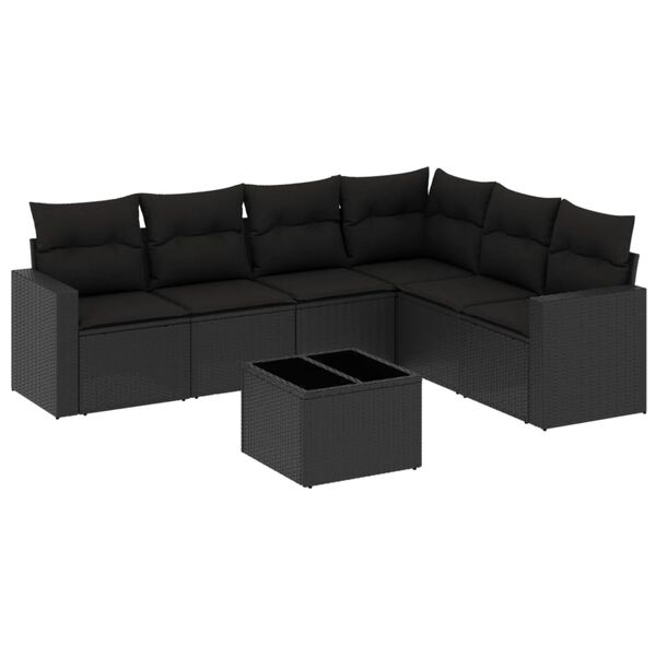 vidaXL Garden Sofa Set Black
