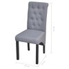 vidaXL Dining Chair Set of 4 Light Grey Polyester Standard Ergonomic