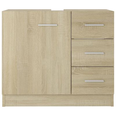 vidaXL Sink Cabinet Sonoma Oak 24.8"x11.8"x21.3" Chipboard
