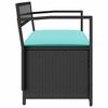 vidaXL Patio Storage Bench with Cushion Black Poly Rattan