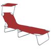 vidaXL Sunlounger Red Powder-coated aluminum Standard
