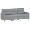 vidaXL 3-Seater Sofa Light Gray Fabric (100% polyester), Metal, Textilene