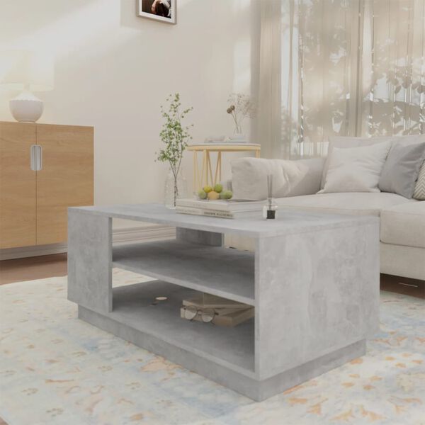 vidaXL Coffee Table Concrete gray Engineered wood Medium Coffee Table