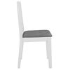 vidaXL Dining Chair Set of 6 White and Grey Solid Wood and 100% Polyester
