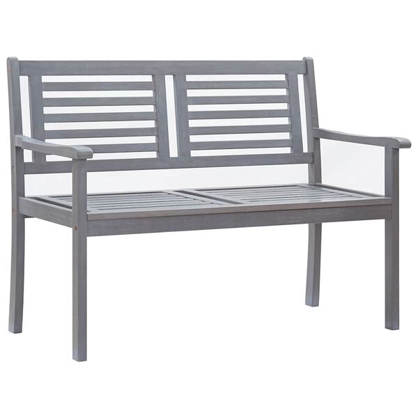vidaXL Bench Grey, Red Solid eucalyptus wood, 100% polyester Standard