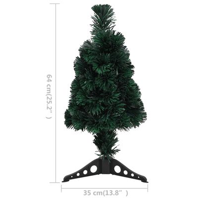 vidaXL Artificial Slim Christmas Tree with Stand 2 ft Fiber Optic