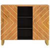 vidaXL Side Cabinet Brown and Black Solid Mango Wood, MDF, Iron Medium