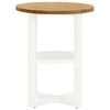 vidaXL Lamp Table Oak and white Solid oak wood, MDF, solid acacia wood