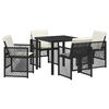 vidaXL Garden Dining Set 5 pcs Beige poly rattan