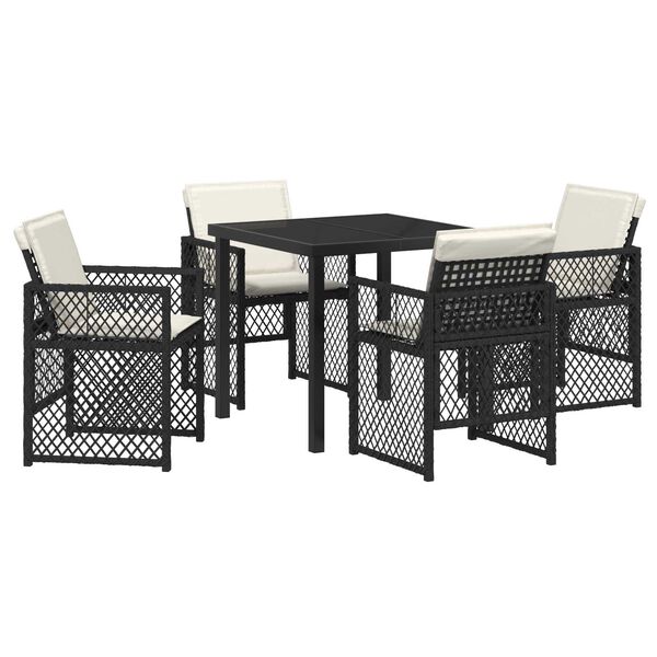 vidaXL Garden Dining Set 5 pcs Beige poly rattan