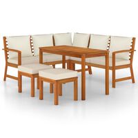 vidaXL 6 Piece Patio Dining Set with Cushions Solid Wood Acacia
