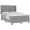 vidaXL Box Spring Bed with Mattress Light gray 55.1" x 78.7" fabric