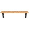vidaXL Basin Shelf Wall Mounted Steel and Solid Wood Oak