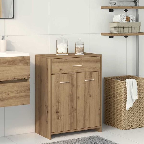 vidaXL Bathroom Cabinet Artisan Oak 23.6x13.0x31.5" Engineered Wood