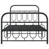 vidaXL Bed Frame Black Steel Single Black Bed Frame Rectangular